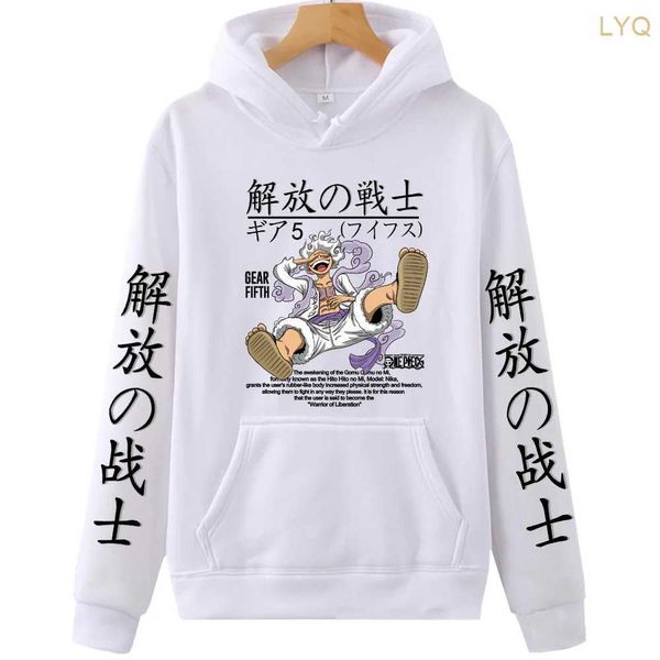 Felpa con cappuccio da donna con cappuccio da donna 2023 anime con felpa con cappuccio con cappuccio luffy gode god hoodie 2023 top stampica in stile manga autunno con cappuccio invernale più taglia invernale con cappuccio invernale