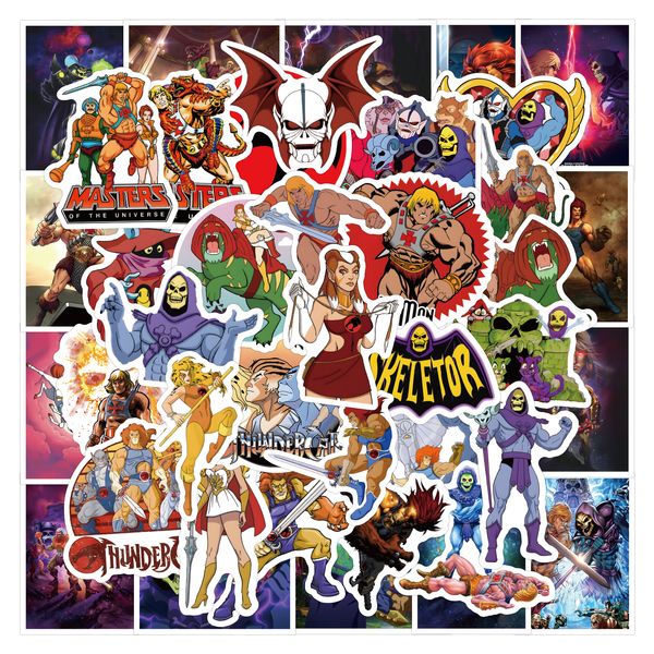 Adesivos Thundercats 50 peças, desenhos animados mistos He-Man Graffiti adesivo para laptop motocicleta luagage decalque adesivos de guitarra atacadistas