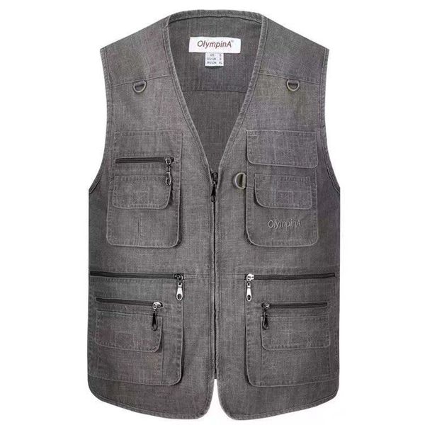 ZOGAA Gilet da pesca Tasche maschili da uomo Giacca senza maniche Gilet da lavoro Gilet da esterno Gilet Plus Large Size uomo inverno 2019