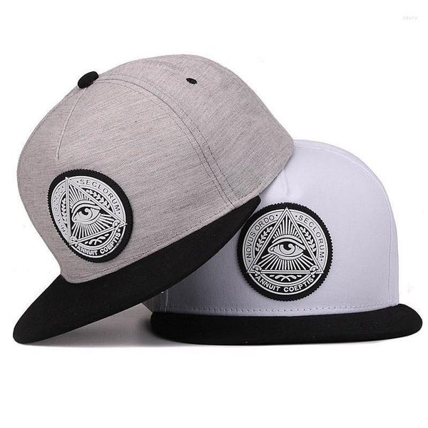 Ball Caps Classic 3D God Eyes Plastic Patch Mens Flat Brim Baseball Cap Hip Hop Hat Und Für Männer Frauen