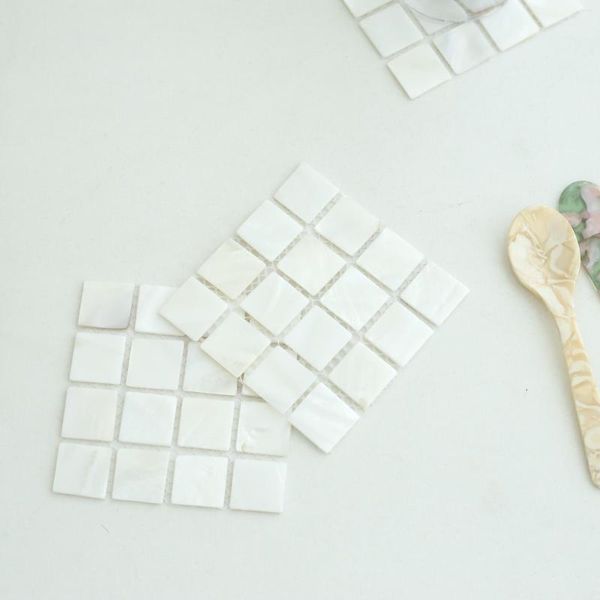 Tischsets in natürlicher Muschel-Mosaik-Einfachheit, koreanische Wärmeisoliermatte, Pografische Requisiten, Desktop-Dekoration