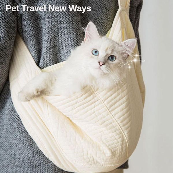 Carrinhos para gatos e cães saem para carregar uma bolsa de ombro portátil de lona bolsa de viagem para gatos bolsa para animais de estimação gatinhos e filhotes suprimentos para transportar gatos