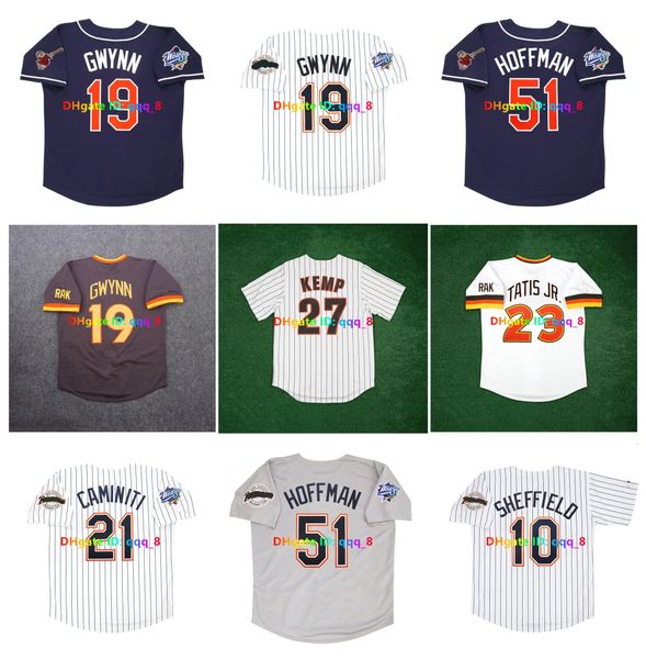 Tony Gwynn Ken Caminiti 1998 Dünya Serisi Padres Beyzbol Forması Trevor Hoffman Ozzie Smith Dave Winfield Gary Sheffield Fernando Tatis Jr. Steve Garvey Boyutu S-4XL