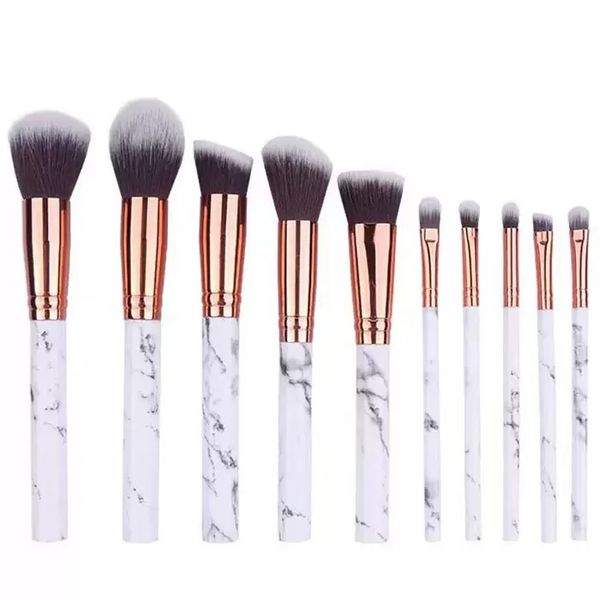 Bruscos de maquiagem de mármore 10 PCs Profissional Make Up Tech Tech Beauty Cosmetics Brushes Sets 20Sets