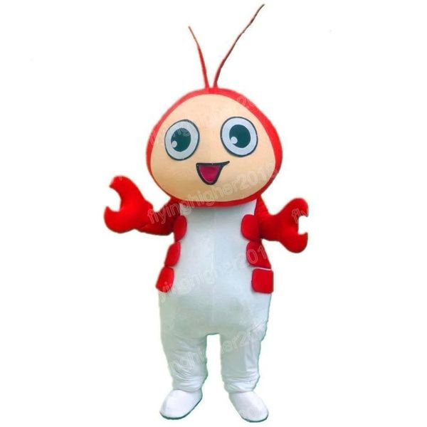 Costume da mascotte di gamberetti di Halloween Formato adulto Cartone animato Personaggio a tema Anime Carnevale Uomo Donna Abito Natale Fancy Performance Party Dress