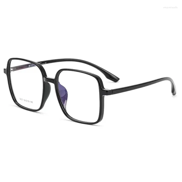 Montature per occhiali da sole 56mm Occhiali da vista quadrati ultraleggeri comodi grandi Occhiali da vista in titanio puro Moda Occhiali da vista ottici Montatura da uomo 3437