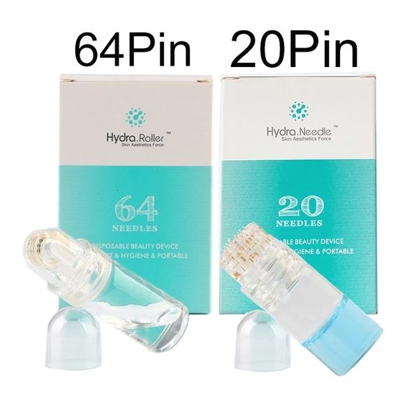 Aghi per tatuaggio Hydra Roller 64 20 Pin CE 025mm 05mm 10mm Micro Microneedle Derma roller Stamp gel tube Skin Hydra Roller ago 230425