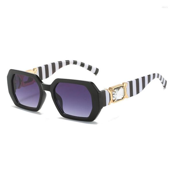Солнцезащитные очки маленькие рамы винтажные полигоны алмазные женщины для мужчин модельер дизайнер панк солнцезащитные очки модные оттенки