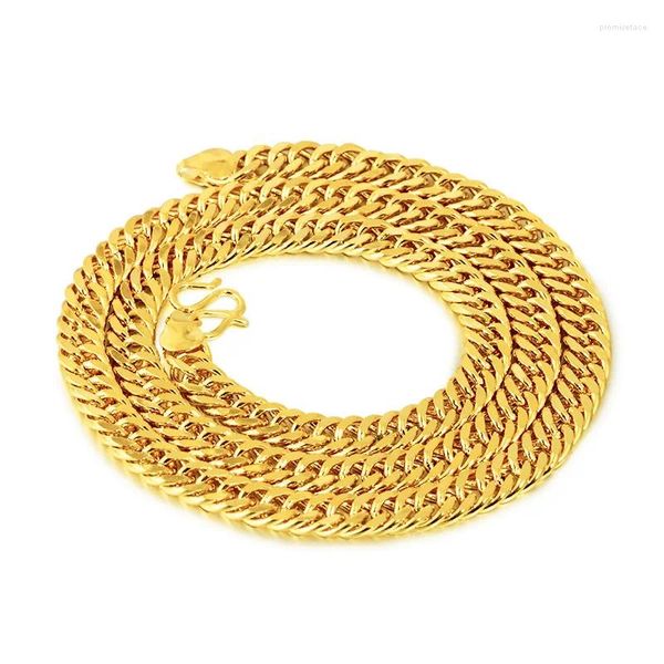 Цепочки SAIYE 10 мм, 24-каратное золото, ожерелья, ювелирные изделия для мужчин и женщин, однотонные