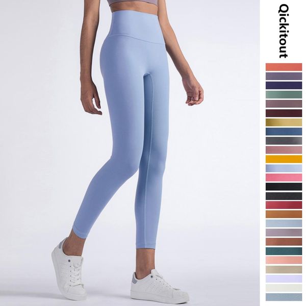 Perneiras 2020 Hot Sale Fitness Feminino Comprimento completo Leggings sólidos 26 Cores Correndo calças confortáveis e de ioga FormFitting calças