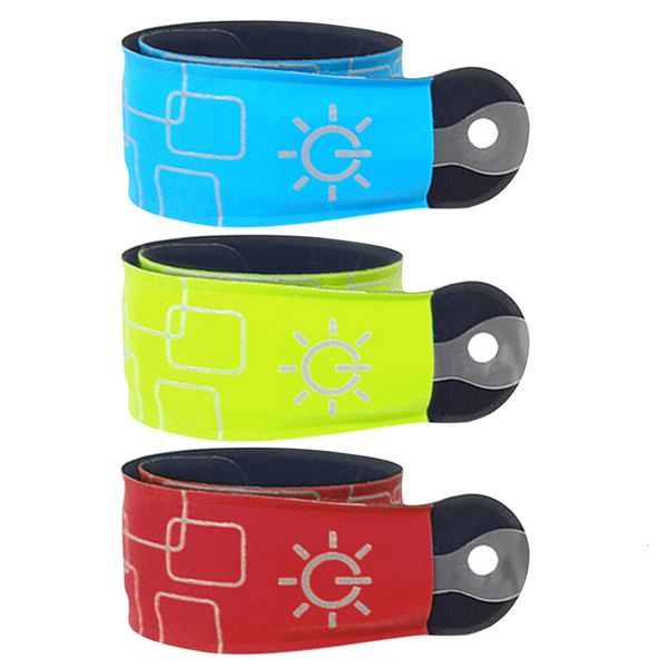 Scaldamuscoli per braccioli Fascia LED riflettente Bracciale ricaricabile USB Avviso di sicurezza notturno Si illumina per fare jogging Corsa Escursionismo 230425