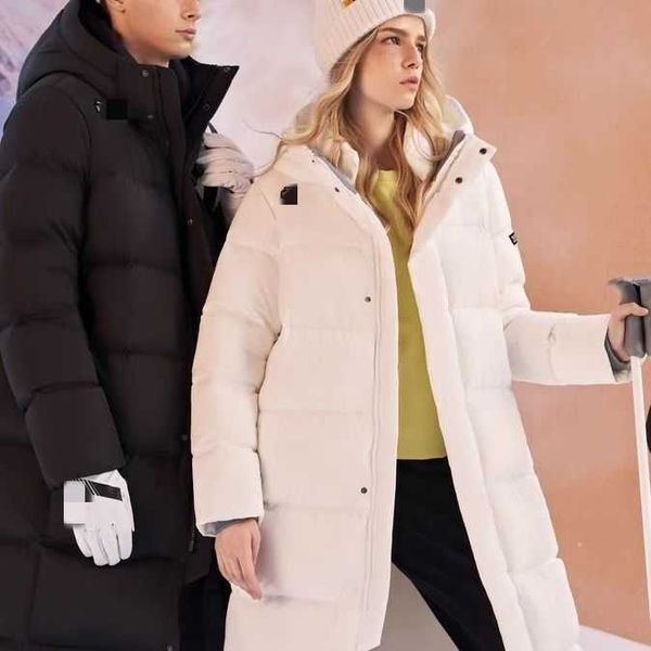 Parkas de plumón para hombre, chaqueta de plumón larga hasta la rodilla, Unisex, invierno, 2023