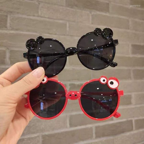 Occhiali da sole 2023 Summer Fashion Protezione UV polarizzata per bambini Full Frame Cartoon Cute Personality Round Face Black