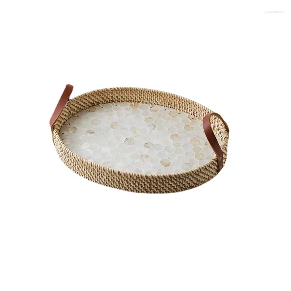Plakalar Fransız krem ​​rüzgar kabuğu meyve tabağı tatlı sepet el yapımı asma dokuma batı havzası depolama tepsisi