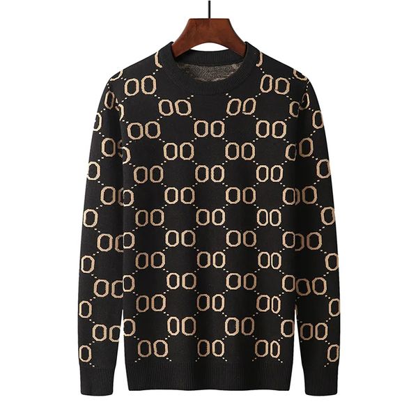 2023 Designer Herbst Luxus Herren Pullover Kleidung Pullover Slim Fit Casual Sweatshirt Geometrie Patchwork Farbdruck Männliche Mode Wollwollpullover