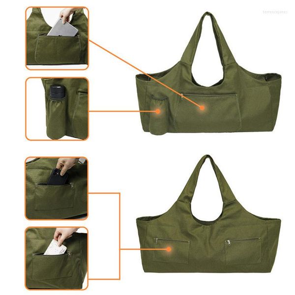 Camp Möbel Einfarbig Große Kapazität Yogamatte Mode Fitness Gym Schultertasche Sling Tragetasche Mit Taschen Übungstaschen