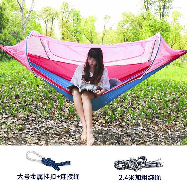 Móveis de acampamento Hammock Outdoor Swing Anti -Mosquito Mesh Mesh Dominária Dominária Dominária Dominária Cama Casa para Crianças