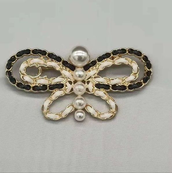 11style Fashion Brand Designer Butterfly Pearl Brooches 18k золотосека