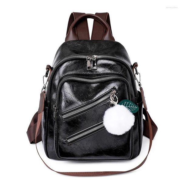 Sacos escolares casuais mulheres mochila de couro designer ombro para moda feminina versátil back pack adolescentes meninas sac mochila feminina