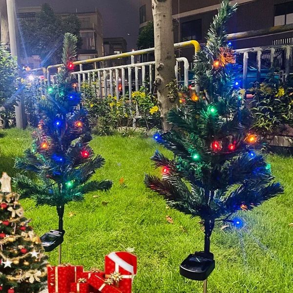 Decorazioni da giardino Luci solari per alberi di Natale Luci da pavimento decorative festive per esterni impermeabili in PE LED da giardino 231124