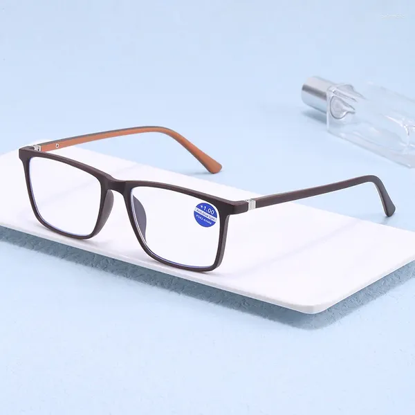 Óculos de sol homens alta definição anti luz azul leitura presbiopia óculos ultra moda moldura quadrada negócios