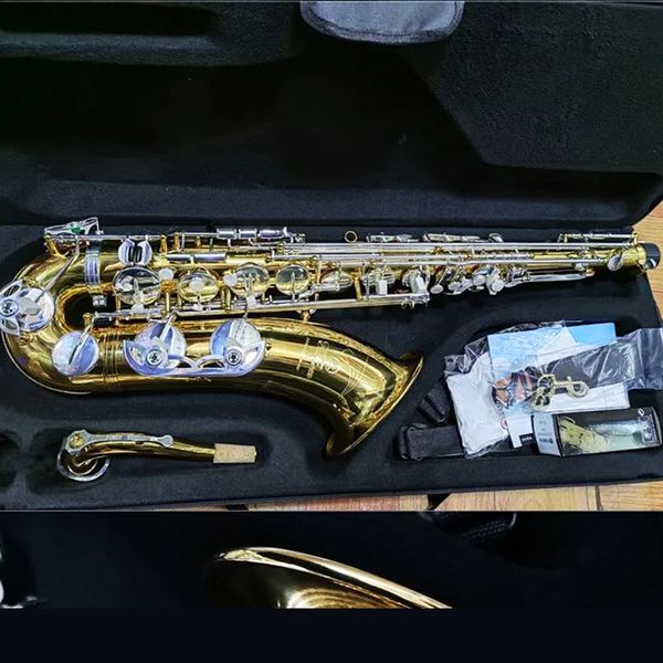 Venda quente saxofone bb tenor laca dourada YTS-82Z instrumento musical de latão amarelo profissional com acessórios de capa