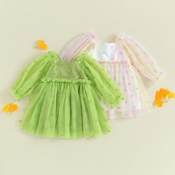 Mädchen Kleider Pudcoco Tutu Tüll Kleid Kleinkind Schmetterling Muster Herz Langarm Square Neck Mini Little Party 6M-4T