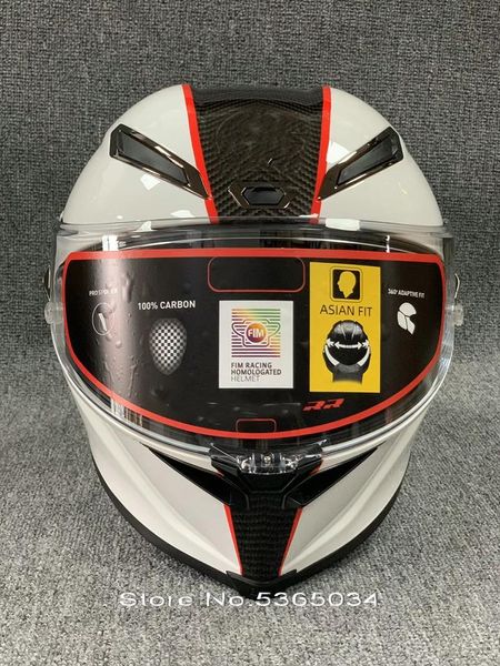 Caschi da moto Casco scozzese bianco e nero Donna Uomo Safety Racing Full Face con spoiler GP-R