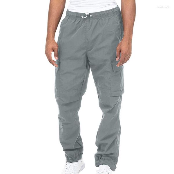 Herrenhose Herren Cargo High Street Lose Gerade Hose Herren Lässige Jogger Kordelzugtasche Streetwear Große Größe