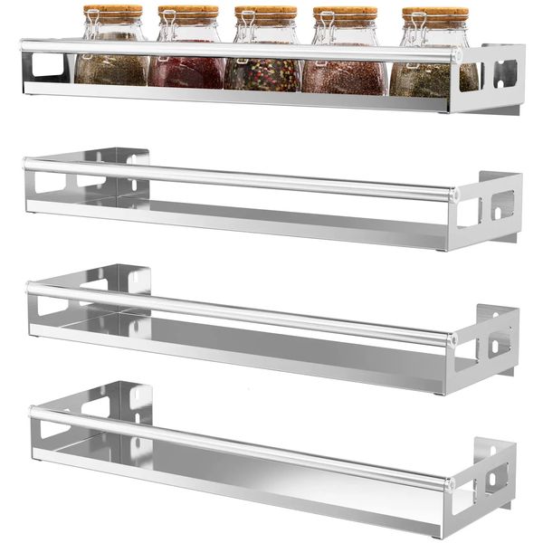 Prateleiras para pratos Rack de especiarias para montagem na parede Organizador de especiarias para cozinha Prateleira de armazenamento sem perfurações Suporte para parede de cozinha Banheiro Itens domésticos 231124