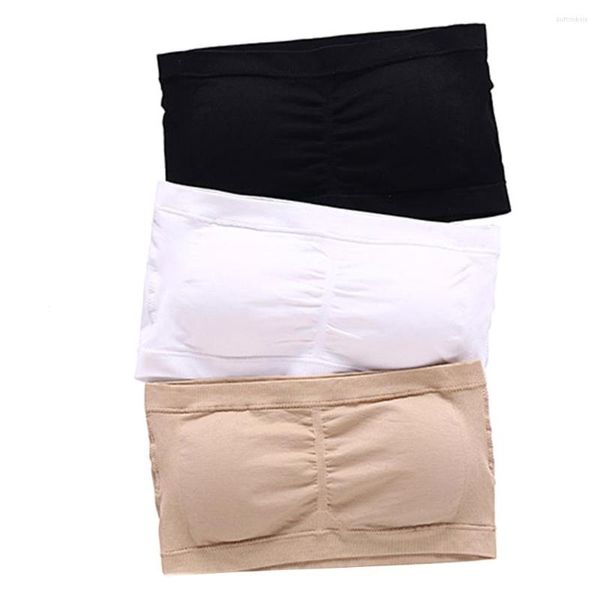 Bustiers Korsetts Frauen Seamless Tube Top Trägerloser Push-Up-BH Bequeme rückenfreie gepolsterte Unterwäsche für die Dame