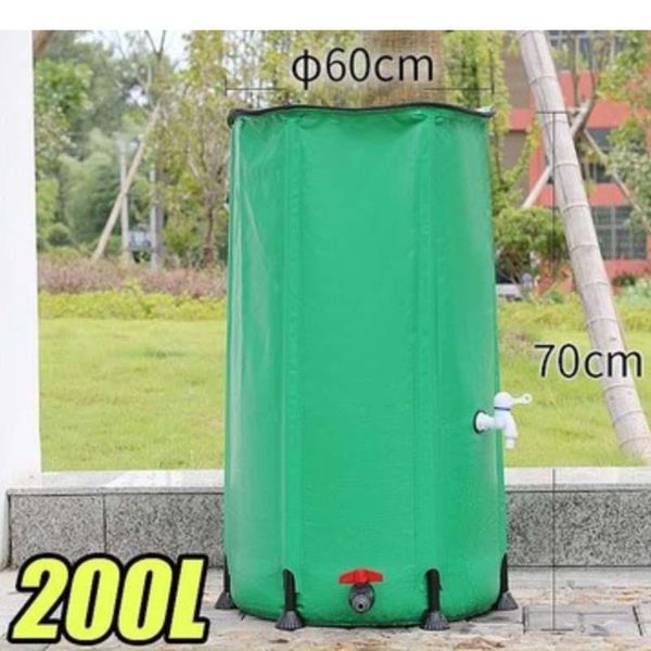 Tanks 200L 100L Regenfass zusammenklappbar Regenwasser Erntewassertank Garten starker PVC faltbarer Sammeltankbehälter mit Abfluss