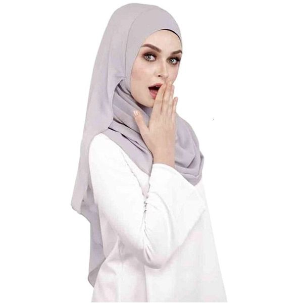 Hijabs Bubble Chiffon Double Loop Instant Hijab Scarf Женщины мусульманс