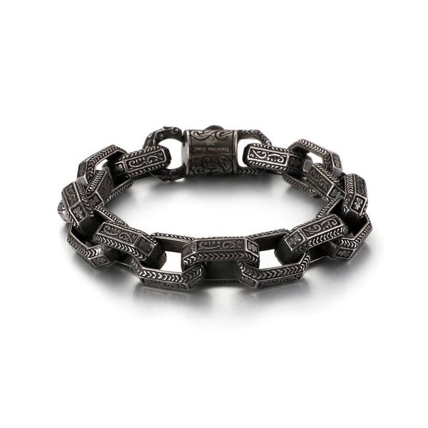 Связанные браслеты цепь Haolynjoy Punk Matte Bracelet Mensing Steal Steel 22,5 см длиной