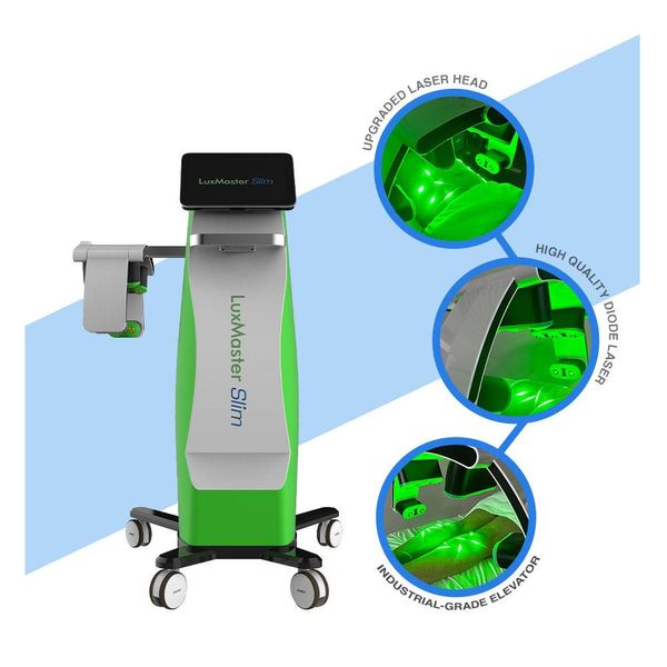 10d Laser Dolless Luxmaster Slim Machine Baixo Diodo Nível Laser 532nm Onda Verde Luz Terapia Escultura Sculta Slimmagem Burn Celulite de Gordura Remoção de Slimmation Equipamento