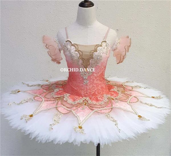 Dancewear Professionelle Mode Hohe Qualität Individuelle Größe Kind Mädchen Erwachsene Frauen Leistung Ombre Pfirsich Tutu Ballett 231124