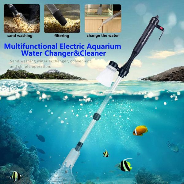 Strumenti Detergente per acquario elettrico Serbatoio di pesce Rondella di sabbia Cambiatore d'acqua Filtro Purificazione Strumenti di pulizia dell'acquario Forniture