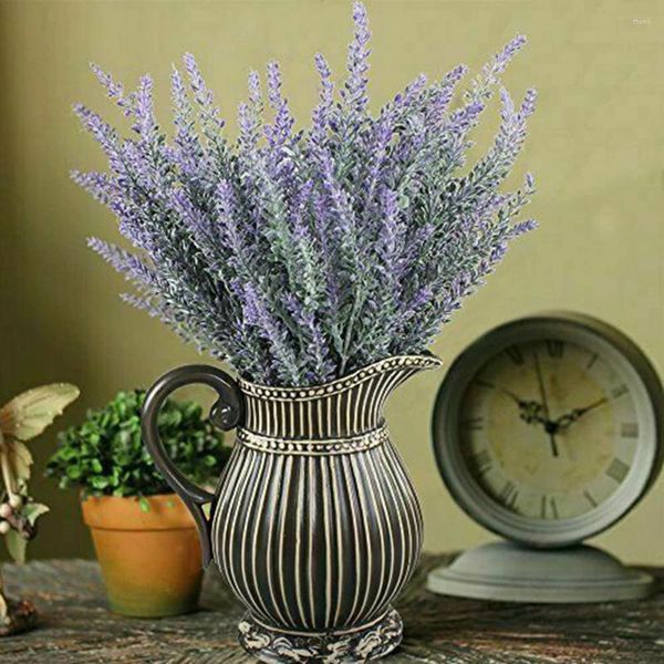 Fiori decorativi Durevoli Pratici Mazzi di lavanda artificiale Fascio Matrimonio Decorazione fai da te Filo di ferro in plastica