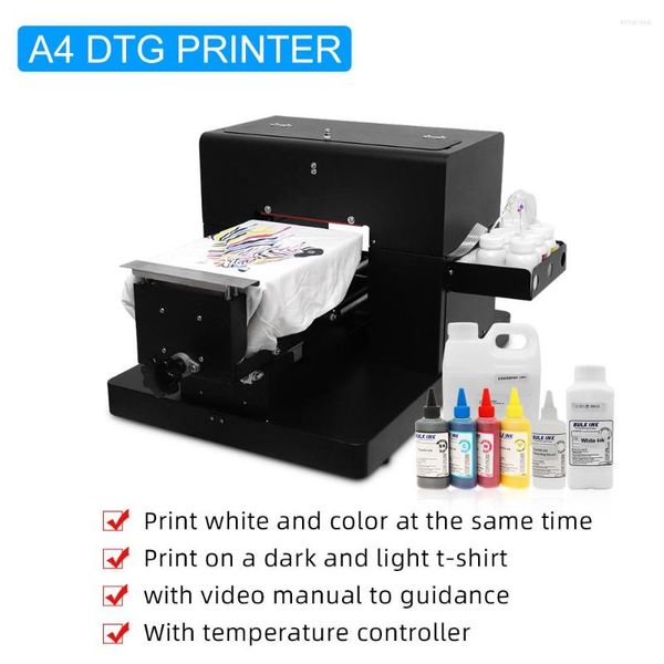 Máquina de camiseta de impressora direta para vestir para pacote de roupas escuras e claras com tinta