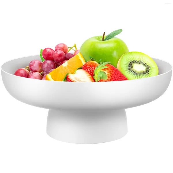 Set di stoviglie Vassoio per frutta Supporto per dessert Supporto decorativo Cestino con base alta Contenitore per torte Contenitore in plastica Piatto da portata Pp Bianco