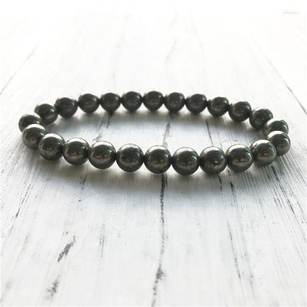 Strand Design semplice Bracciale in pirite di alta qualità Bracciale Mala Yoga Braccialetti Moda Gioielli da uomo Preghiera