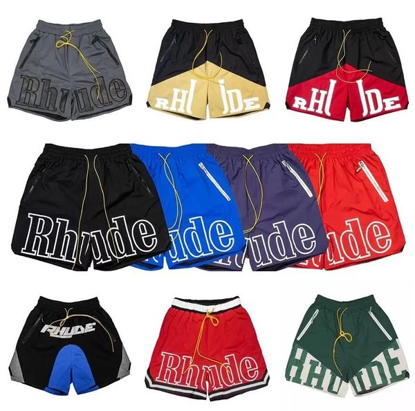 2023 Pantaloncini da uomo Rhude Athletic Casual Mesh Short Alta qualità Classic Beach Fashion Designer di lusso Casual Street Hip Hop Coppie Pantaloncini firmati Taglia USA