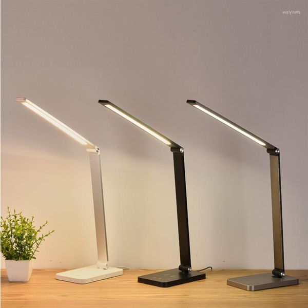 Lâmpadas de mesa chuhan led led lâmpada olho de proteção de proteção de estudo diminuído de escritório lumin luminoso proteção de toque dobrável telefone celular carrega sem fio