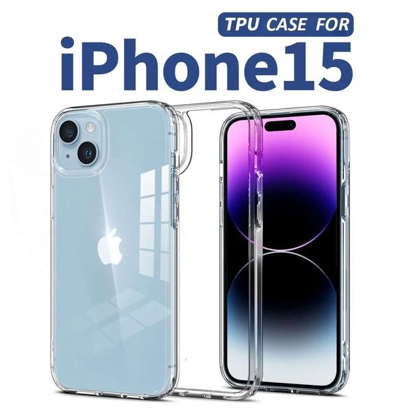 HD Transparente TPU Phone Pro Max 14 stoßfeste Silikon-Klarhülle für iPhone 15 Hülle