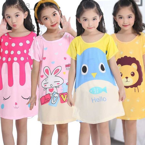 Pyjamas Sommer Mädchen Nachthemd Cartoon Pyjama Kleid für Kinder Teenager Nachtkleid 3-10 Jahre Baby Nachthemd