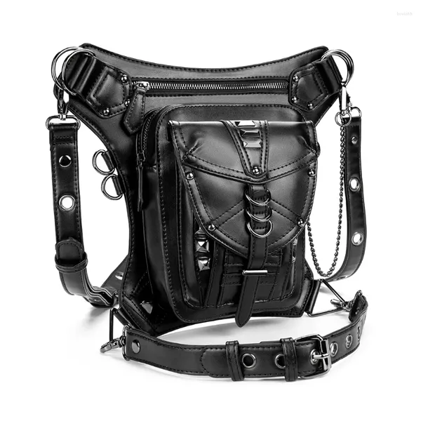 Поясные сумки, женская сумка, готическая поясная сумка, мотоциклетная кобура в стиле стимпанк, мужская кобура через плечо из искусственной кожи