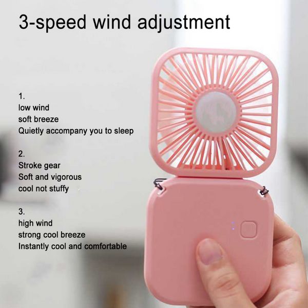 Mini Fan Fan Neck Portable Pescoço pendurado Handheld Hand Hold Fan para resfriar as mãos pequenas fãs grátis fã USB recarregável para o esporte de estudante