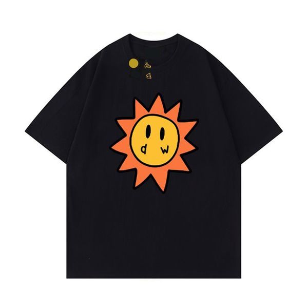 Maglietta da uomo di design Smiley Sun Carte da gioco Maglietta da donna con stampa grafica Maglietta estiva con maniche di tendenza Camicia casual High Street Drews House 767