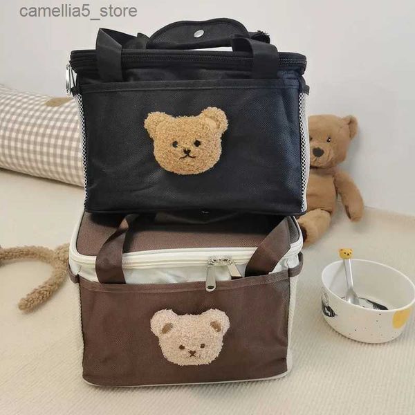 Borse per pannolini Simpatico orso Borsa per mamma Borsa per isolamento termico per bambini Borsa da picnic per neonato Borsa per il ghiaccio portatile per conservazione fresca Organizzazione dei pannolini Q231127