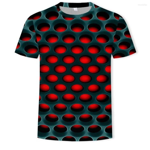 Herren T-Shirts Mode T-Shirt Vertigo Muster Top Herren 3D gedruckt Vortex Attraktive T-Shirts Kurzarm für Herren Casual Tops